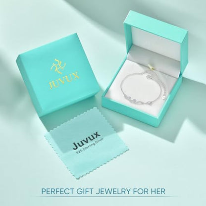 925 Sterling Silver Bracelets for Women - Wave Bracelet for Her Sister Mom Daughter Friend Dainty Stackable Adjustable Link Chain Bracelet Jewelry Birthday Gifts for Birthday Christmas Valentines