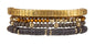 SPUNKYsoul Beaded Stretch Bracelet Set – Multi-Piece Stackable Fashion Bracelet Collection, Elastic Fit, Minimalist Boho Jewelry for Everyday Wear - style: "Isla" Gold, Gray Heishi