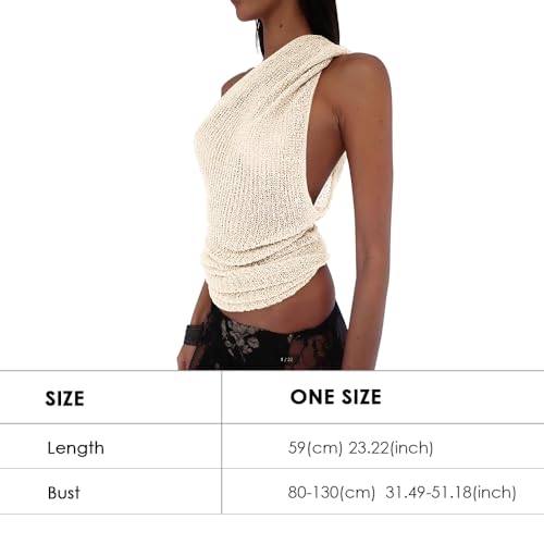 Women Sheer Poncho Top Summer Knit See Through Shrug Sweater Shawl Wrap Beach Cover Up KCSST001 - color: Beige