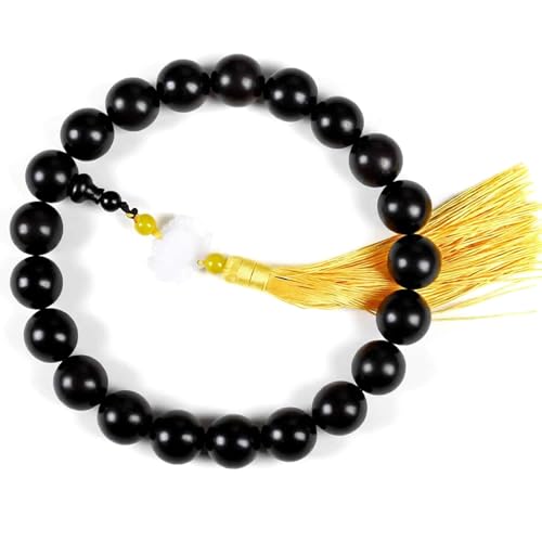 Zen Dear Unisex Natural Ebony Wood Buddhist Prayer Bead Necklace Bracelet Tibetan Prayer Mala Beaded Black - style: 20mm 21beads Boutique