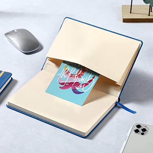 Artfan Ruled Notebook/Journal – Premium Thick Paper Faux Leather Classic Writing Notebook with Pocket + Page Dividers Gifts, Banded, Large, 144 Pages, Hard Cover, Lined (5.8 x 8.4) - Gemstone Blue - color: Blue6
