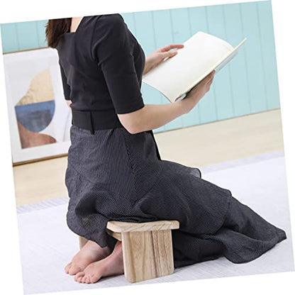 ibasenice Wooden Meditation Stool Portable Zen Kneeling Seat for Comfortable Praying and Meditation Practice Non-Slip Design for Enhanced Stability and Support