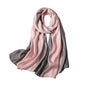 WINCESS.YU Women Gradient Scarf Long Shawls and Wraps Fashion Plain Pashmina Formal Scarf - color: Pink and Grey