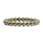 Justinstones 8mm Round Beads Stretch Bracelet 7 Inch Unisex - color: Pyrite