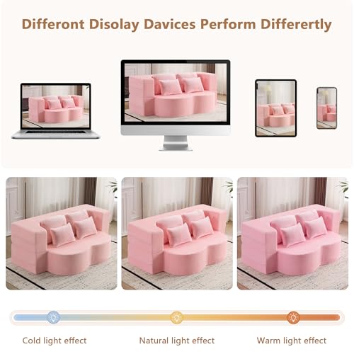2-in-1 Folding Sofa Bed with Pillow, No Assembly Futon Twin Size Sofa Bed, Breathable Velvet Convertible Couch Bed for Living Room and Guest Room, 78.7 Inch, Pink - color: Pink-78.7", size: 2 seat
