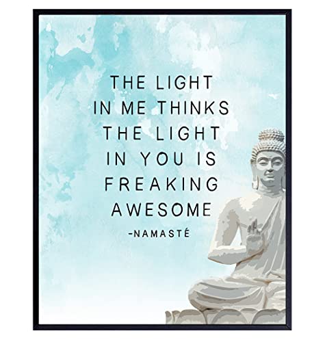 Zen Decor - Buddha Wall Art for Spa or Yoga Studio - Spiritual Meditation Gift for New Age Buddhist, Buddhism Fan - Wall Decoration for Living Room, Bathroom, Bedroom - 8x10 UNFRAMED Poster Print