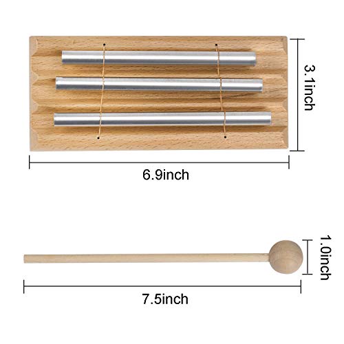 Meditation Trio Chime, Three Tone Solo Percussion Instrument for Prayer, Yoga, Eastern Energy Chime for Meditation and Classroom Use