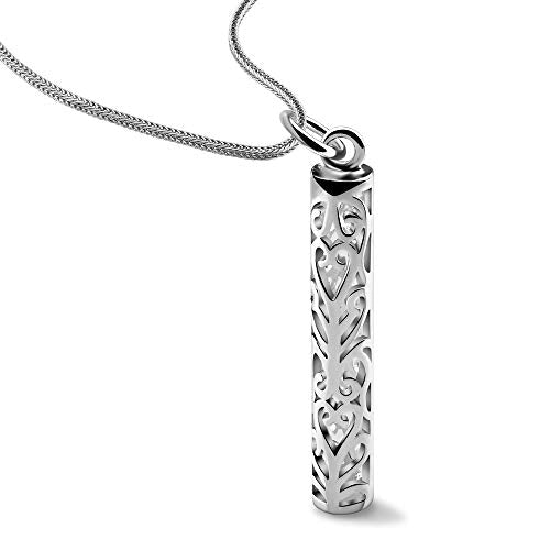 Dankadi Women's 925 Silver Necklace-Bohemian Sterling Silver Patterned Cylindrical Pendant Necklace-100% Original Silver Snake Chain 45-60CM Fine Jewelry - style: Chopin chain 22 inch