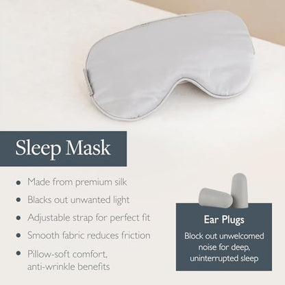 Scentered Goodnight Sleep Well Gift Set – Luxury Silk Eye Mask, Aromatherapy Pocket Balm (1.5g) & Reusable Ear Plugs in Travel-Friendly Gift Tin - size: Eye Mask, Travel Balm & Ear Plugs in Gift Tin