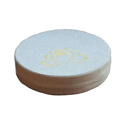 FANCY PUMPKIN [Embroidery Lotus] Buddhist Seat Mat Yoga Meditation Floor Pillow Zafu, Beige