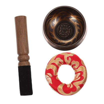 Unomor Handcrafted Tibetan Singing Bowl with Wood Rod and Cushion for Yoga Meditation Stress Relief Mindfulness Chakra Healing Relaxation and Home Decor