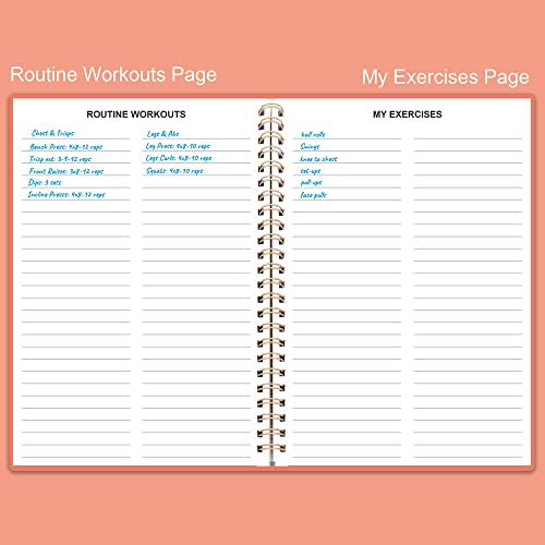 Fitness Planner for Women & Men - A5 Workout Log Book/Exercise Workout Log to Track Weight Loss, GYM, Bodybuilding Progress - Daily Health & Wellness Workout Journals, 5.8X8.25 In Workout Book - style: Pink