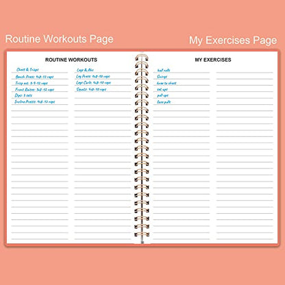 Fitness Planner for Women & Men - A5 Workout Log Book/Exercise Workout Log to Track Weight Loss, GYM, Bodybuilding Progress - Daily Health & Wellness Workout Journals, 5.8X8.25 In Workout Book - style: Pink