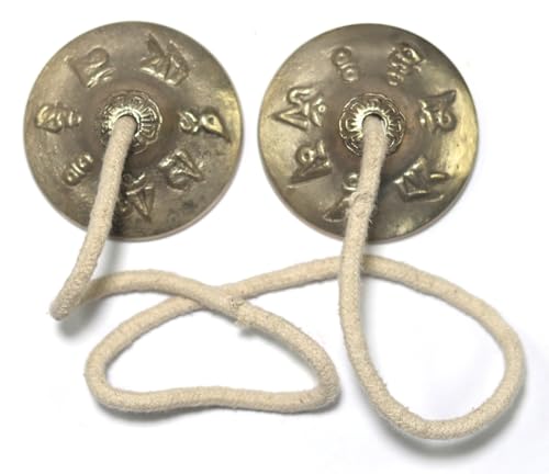 Tibetan Manjeera Tingsha Meditation Bell, Chime Bells, Cymbals, Buddhist Meditation, Yoga Bell Chimes small, auspicious symbol (Manjeera-09) - size: Manjeera-09