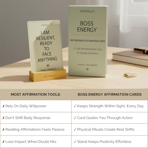 Empowerment Positive Affirmation Cards for Women - 31 Daily Affirmation Cards for Adults with Mindful Empowering Rituals for Confidence, Self-Doubt & Courage - Self Care Womens Birthday Gifts Unique - style: Empowerment Affirmation Cards