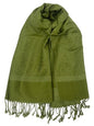 Pashmina Shawl Wrap for Women Soft Lightweight Multi-Purpose Scarf for Weddings, Parties & Casual Wear - color: Olive Drab-pl1814
