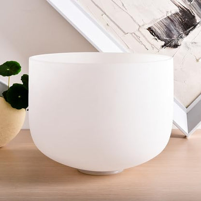 TOPFUND 741 Hz Solfeggio Crystal Singing Bowl 8 inch with Heavy Duty Carrying Case and Suede Mallet - color: 741Hz Singing Bowl, size: 8 inch