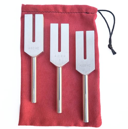 Angel Tuning Forks for Healing - Made in the USA - 4160 hz, 4225 hz & 4096 hz (aka Crystal Tuner), Connect with Higher Energies and Frequencies - Sound Healing Instrument & Sound Therapy Instruments - size: Angel Tuners - 3 Piece Set