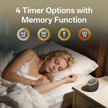 Hotmoon Sound Machine for Sleep, Cocoon 2 White Noise Sound Machine with 40 Relaxing Sounds, Dual-Speaker & Timer, 8 Night Light, Pink Brown Green Noise for Sleeping Adults, Office Privacy, Plug-in - size: Iron Black