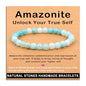 AD Beads Handmade Gemstone Stretch Elastic Bracelet Crystal Healing Reiki Nature's Beauty and Spiritual Essence Unisex - color: Amazonite (Unlock Your True Self), size: 6mm