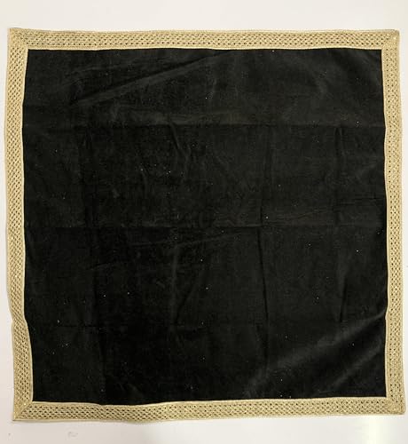 SMMS Spiritual Velvet Table Cloth Altar Tarot Spread (Black, Small- 46cm*46cm/ 18inch*18inch) - color: Black, size: Small- 46cm*46cm/ 18inch*18inch