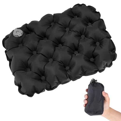 Ptwola Inflatable Seat Cushion Portable Travel Airplane Seat Cushion Self-Inflating Camping Air Sitting Pad Portable Bleacher Cushions for Office Chair Hiking Outdoor Climbing Kayak Patio Car