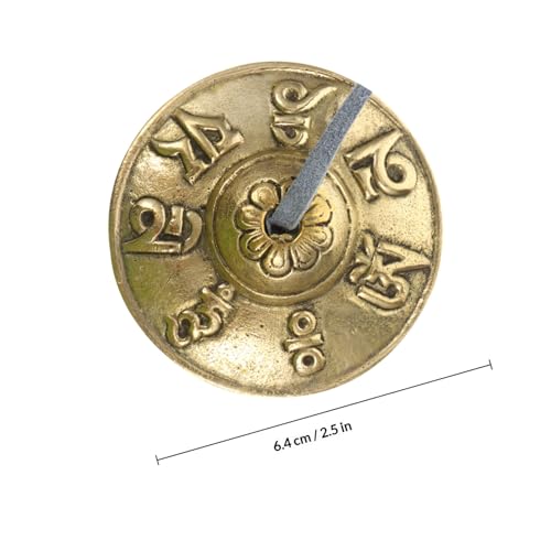 Baluue Nepal Copper Yoga Cymbals Bell with Sacred Pattern, Hand Percussion Instrument for Meditation and Mindfulness Sound Healing