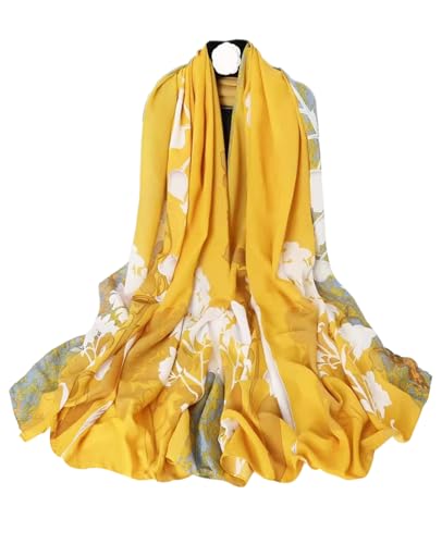 Hioyiwse Shawl Scarf For Women Lightweight Scarves Floral Pattern Formal Evening Dressesformal Shawl Summer Wraps - color: E25-lap Waste（70.8"x35.4")