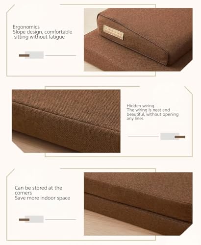 Large Meditation Mats, Meditation Meditation Mats, Futons, Household Folding, Thickened Fabrics, Coconut Palm, Kneeling Mats(Size:60x60cm(24x24inch),Color:Earthy Yellow-1)