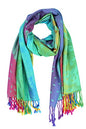 PASKMLNA Double Side Multi Colors Silky Tropical Colorful Exotic Pashmina Wrap Shawl Scarf Rave - color: 050-green Multi Feathers