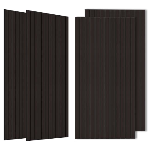 Wood Veneer Acoustic Panels,4 Pack 47.2”x23.6” Sound Panels, Decorative Large Wood Panels for Wall, for Office,Home Theater,Studio,Living Room,Ebony - color: Ebony, size: 4 PACK