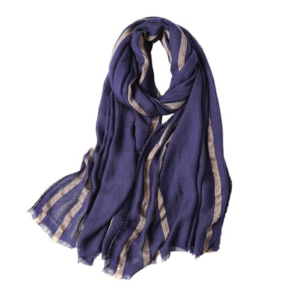 WINCESS.YU Women Gradient Scarf Long Shawls and Wraps Fashion Plain Pashmina Formal Scarf - color: Lx92-blue