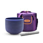 TOPFUND 440Hz Indigo A Note Crystal Singing Bowl Third Eye Chakra 8 inch with Heavy Duty Carrying Case and Suede Mallet - color: Indigo 440Hz A Note, size: 8 inch