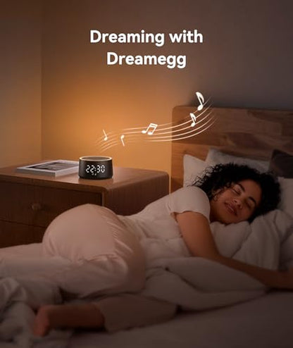Dreamegg Sound Machine for Sleep - D1 Nova White Noise Sound Machine for Baby Adult with Alarm Clock, Soothing Sounds, Dimmable, White Noise Alarm Clocks for Bedrooms Heavy Sleepers Travel, Black - size: Palm-sized (D1 Nova)