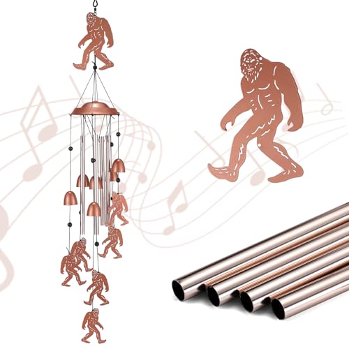 Bigfoot Wind Chimes Outdoor, Metal Sasquatch Gifts for Men Dad Grandpa, Unique Garden Patio Yard Decor Windchime - size: Bigfoot