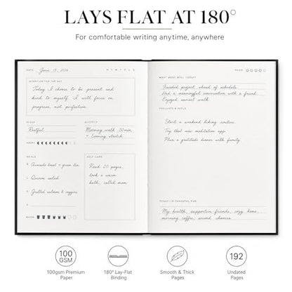 &And Per Se Wellness Journal, Self Care & Daily Journal for Women, Mental Health Planner with Habit Tracker, Diet & Goals, Undated, Gift-Ready (Black) - color: B-Bold Black
