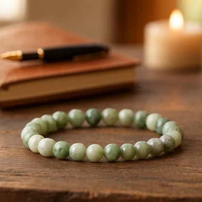 Cherry Tree Collection - Small, Medium, Large Sizes - Gemstone Beaded Bracelets For Women and Men - 6mm Round Beads - color: Burma Jade, size: Small