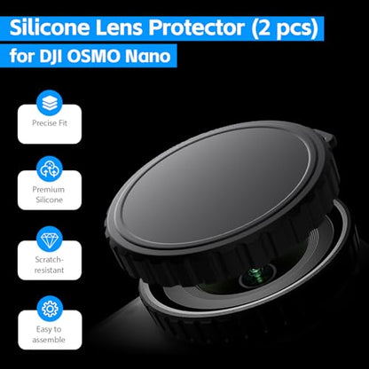 Osmo Nano Accessories Kit, Mini Carrying Case for DJI Osmo Nano/Xtra Atto, With 2pcs Silicone Lens Cap, Lens Screen Protectors (4 Pack) PU Portable Storage Bag for DJI Nano Camera - style: For Dji Osmo Nano / Xtra Atto