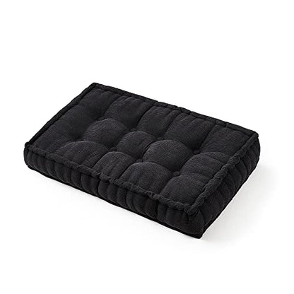 DormCo Rainha - Ultra Thick Tufted Floor Pillow - Black - color: Black