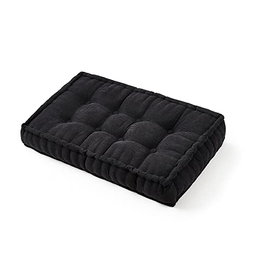 DormCo Rainha - Ultra Thick Tufted Floor Pillow - Black - color: Black