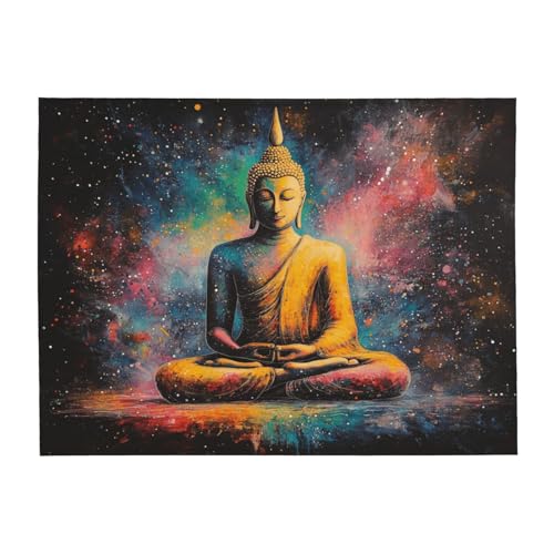 meditating monk portrait blanket,double-sided fleece with zen artwork,hypoallergenic & lightweight,perfect for yoga practitioners,spiritual gift,Suitable for beds,sofas and offices 60X80 Inch