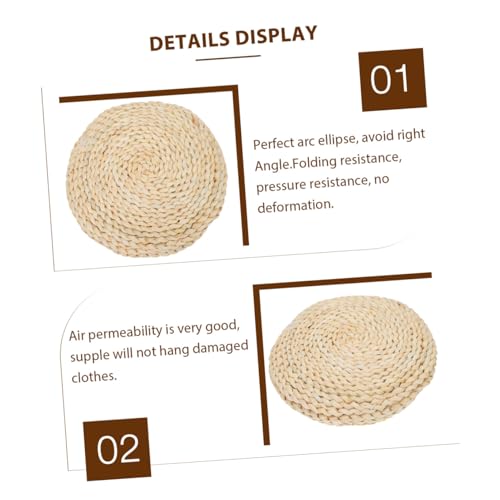 Thick Woven Meditation Cushion Mat Handmade Straw Tatami Floor Pad for Yoga Comfortable Seating for Home Meditation and Relaxation