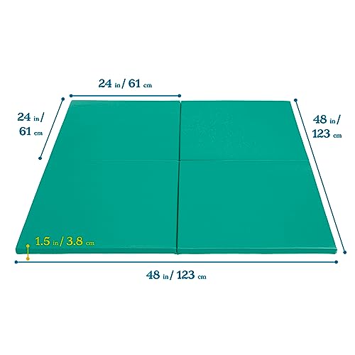 ECR4Kids SoftZone Play Patch Activity Mat Squares, Modular Playmat, Emerald, 4-Pack - color: Emerald
