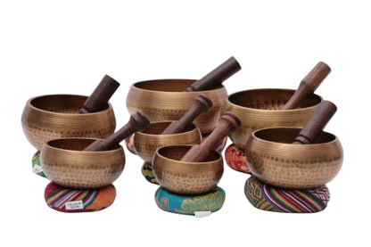 NepaMart Chakra Healing Tibetan Singing Bowls (Set of 7) for A,B,C,D,E,F,G Chakras