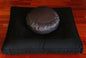 Meditation Cushion Buckwheat Zafu Pillow & Zabuton Set - Gray Black - color: Grayblack