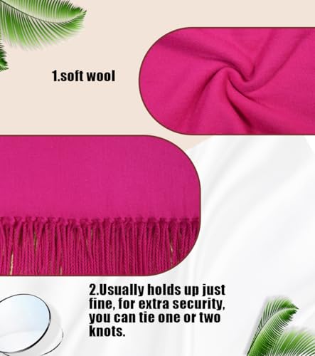 Winter Soft Long Scarf, Pashmina Shawls and Wraps, Warm Large Scarves for Men Women Evening Dress Wedding - color: Hot Pink