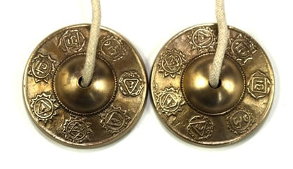 Tibetan Manjeera Tingsha Meditation Bell, Chime Bells, Cymbals, Buddhist Meditation, Yoga Bell Chimes small, auspicious symbol (Manjeera-06) - size: Manjeera-06