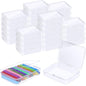 16 Pcs Plastic Crayon Box, Mini Plastic Storage Containers with Lid, 4.5x3.4 Inches Clear Rectangle Box Small Storage Boxes for Crafts, Jewelry Beads, Office Supplies (Clear) - color: Clear