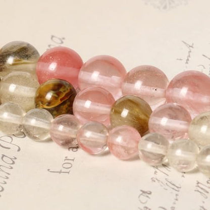 About 45pcs 8mm Natural Stone Beads Fire Cherry Quartz Beads Energy Crystal Power Gemstone for Jewelry Making, DIY Bracelet Necklace - color: Fire Cherry Quartz, size: 8mm