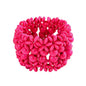 Zian Bohemian Wooden Beaded Bracelets for Women Handmade Colorful Wide Chunky Elastic Stretch Bracelets Boho Wristband Summer Beach Jewelry - color: Hot Pink